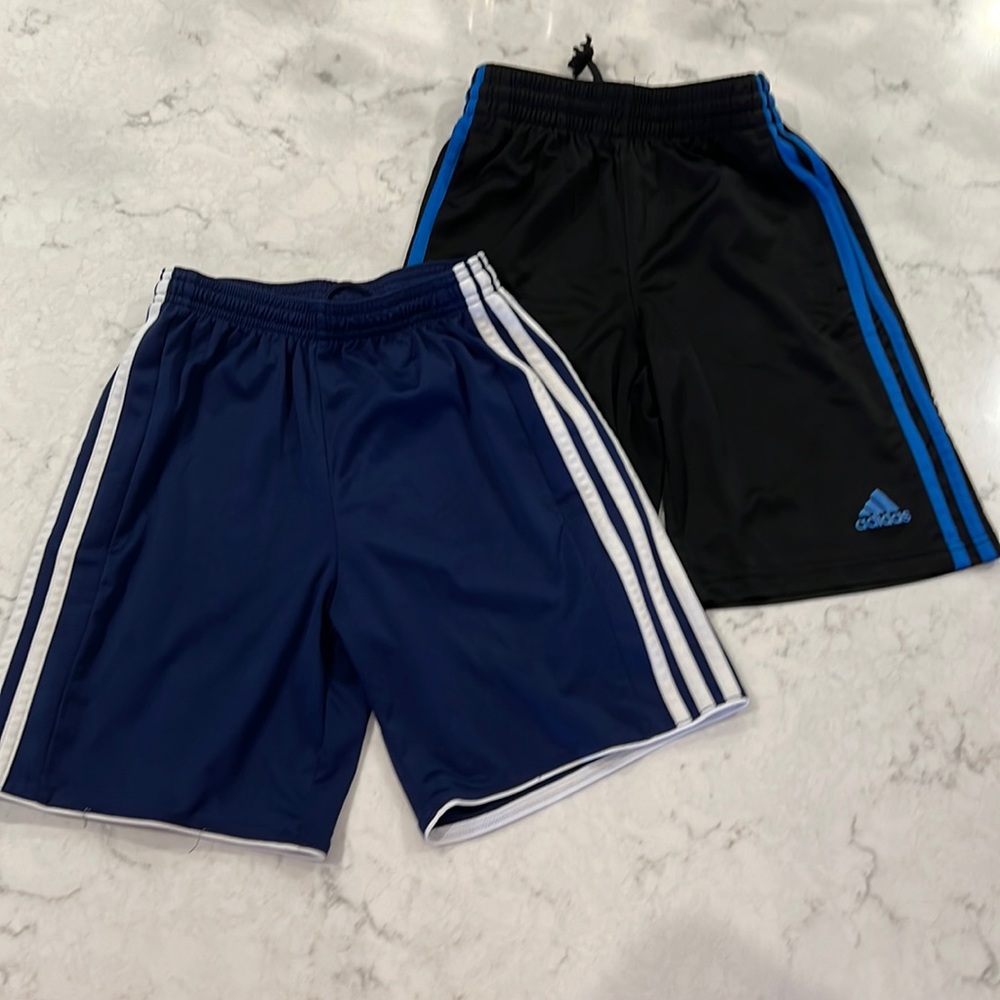 2 pairs of boys adidas shorts
